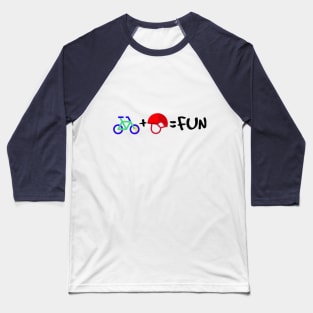 Mountain Bike + Helmet = Fun Baseball T-Shirt